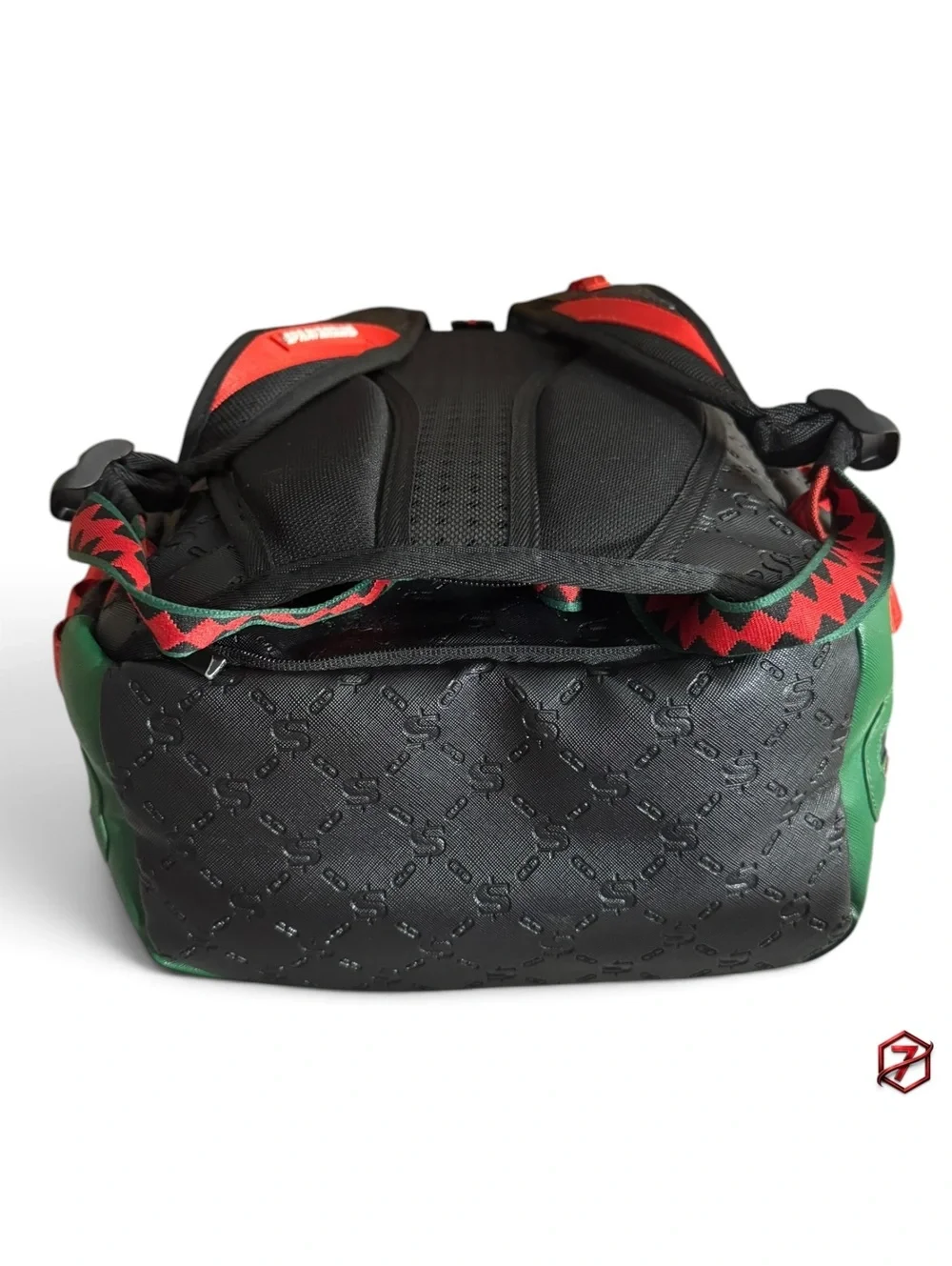 Sprayground Dinero Shark Backpack DLXV Limited Edition HTF Black Red Green